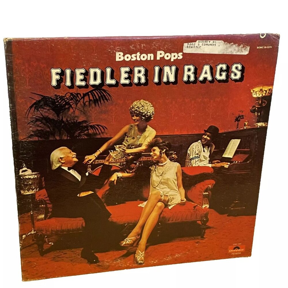 Boston Pops Fiedler Fiedler In Rags(Vinyl, 1974) Polydor PD 6033 VG+ LP Record